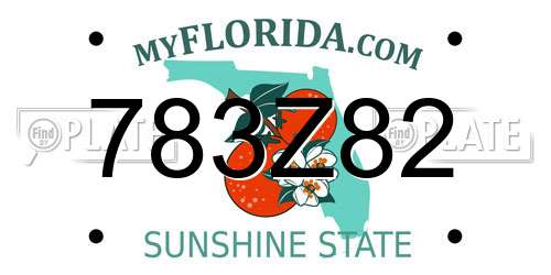 783Z82 Florida License Plate