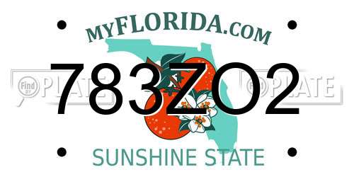 783ZO2 Florida License Plate