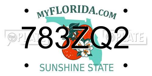 783ZQ2 Florida License Plate