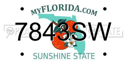 7843SW Florida License Plate