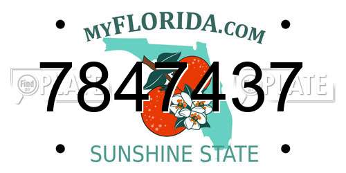 7847437 Florida License Plate