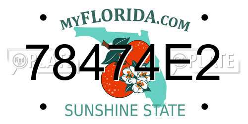 78474E2 Florida License Plate
