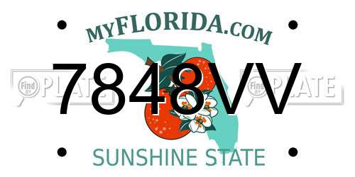 7848VV Florida License Plate