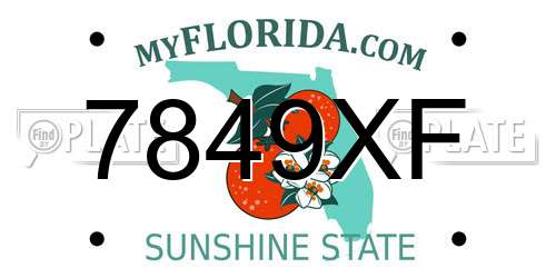 7849XF Florida License Plate