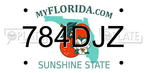 784DJZ Florida License Plate