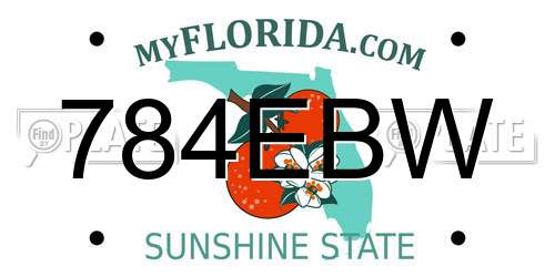 784EBW Florida License Plate