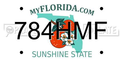 784HMF Florida License Plate
