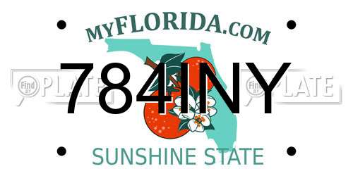 784INY Florida License Plate