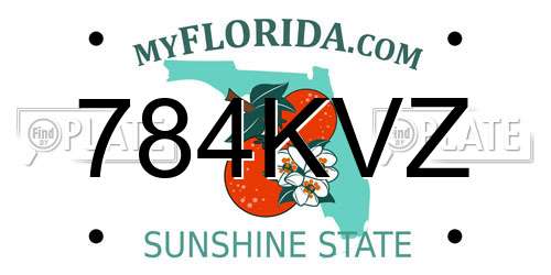 784KVZ Florida License Plate