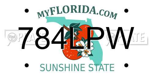 784LPW Florida License Plate