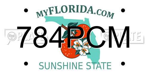 784PCM Florida License Plate