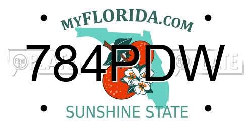 784PDW Florida License Plate