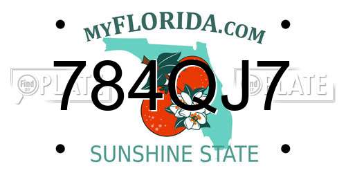 784QJ7 Florida License Plate