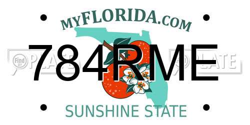 784RME Florida License Plate
