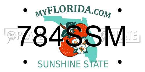 784SSM Florida License Plate