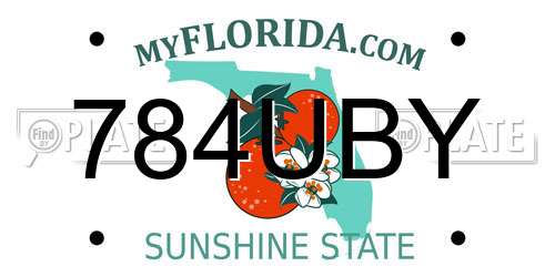 784UBY Florida License Plate