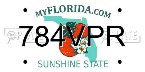 784VPR Florida License Plate