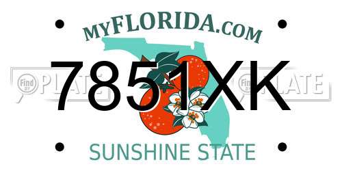 7851XK Florida License Plate