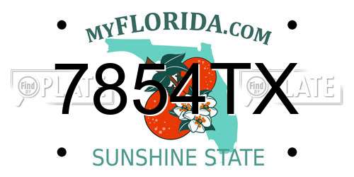 7854TX Florida License Plate