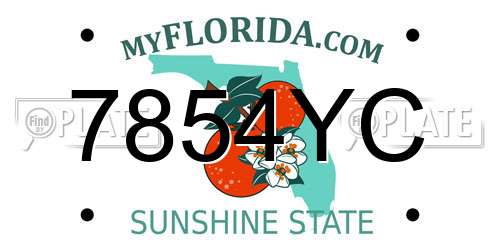 7854YC Florida License Plate