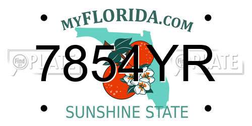 7854YR Florida License Plate