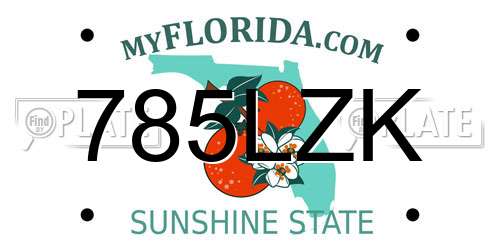 785LZK Florida License Plate