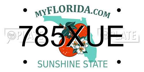 785XUE Florida License Plate