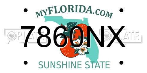 7860NX Florida License Plate