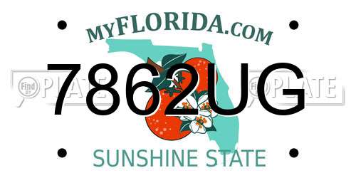 7862UG Florida License Plate