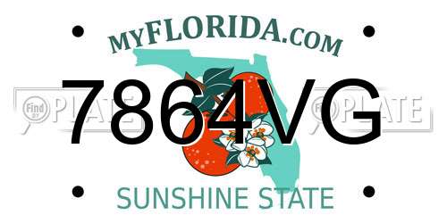 7864VG Florida License Plate