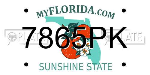 7865PK Florida License Plate