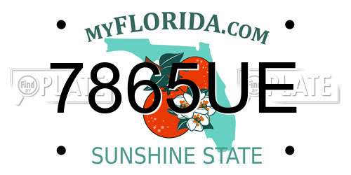 7865UE Florida License Plate