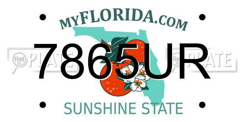 7865UR Florida License Plate