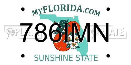 786IMN Florida License Plate