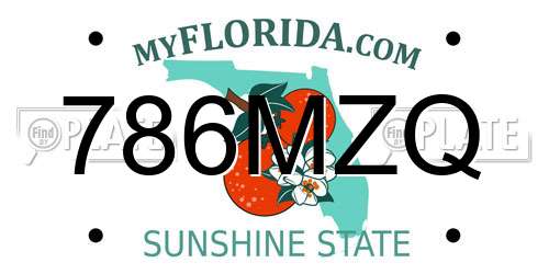 786MZQ Florida License Plate