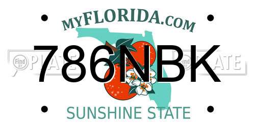 786NBK Florida License Plate
