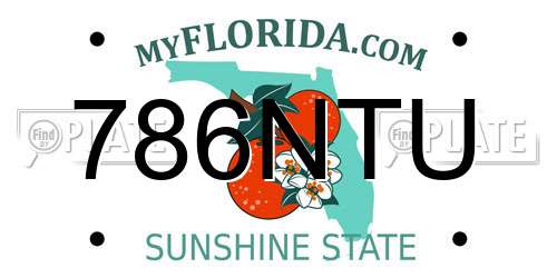 786NTU Florida License Plate