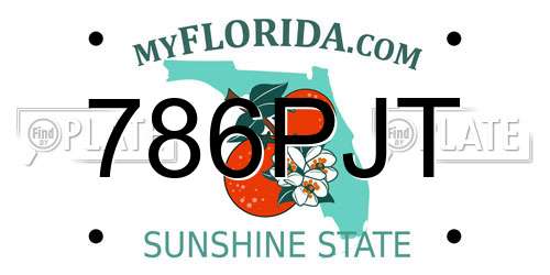 786PJT Florida License Plate