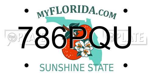 786PQU Florida License Plate
