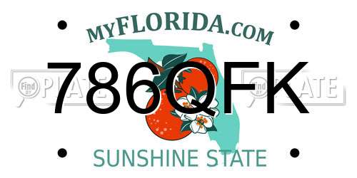 786QFK Florida License Plate