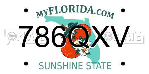 786QXV Florida License Plate