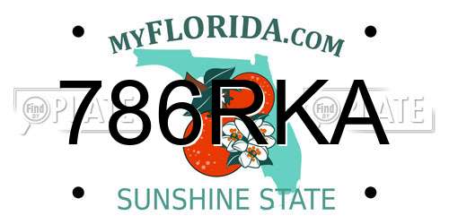 786RKA Florida License Plate