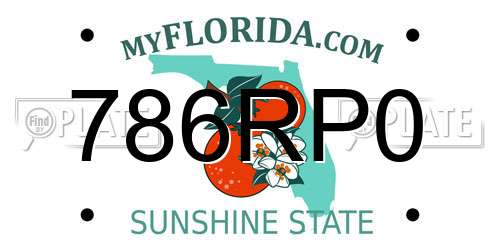 786RP0 Florida License Plate