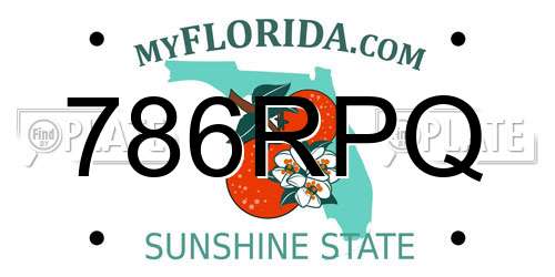 786RPQ Florida License Plate