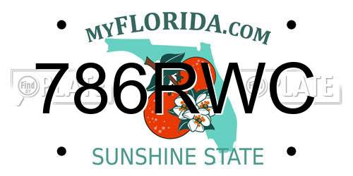 786RWC Florida License Plate
