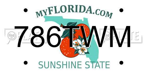 786TWM Florida License Plate