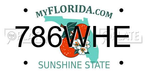 786WHE Florida License Plate