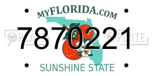 7870221 Florida License Plate