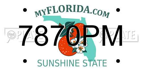 7870PM Florida License Plate