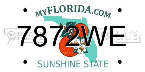 7872WE Florida License Plate